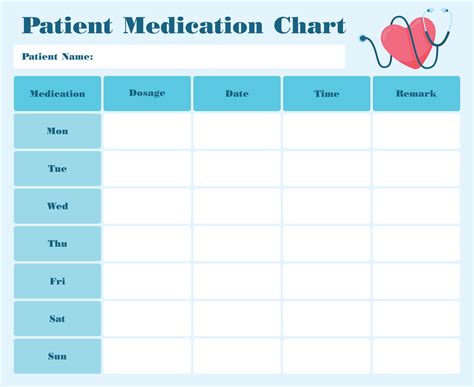 Best Images Of Drug Medication Chart Printable Patient Medication
