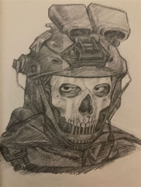Call Of Duty Mw2 Ghost Drawing Ghost Drawing Easy Art Drawings