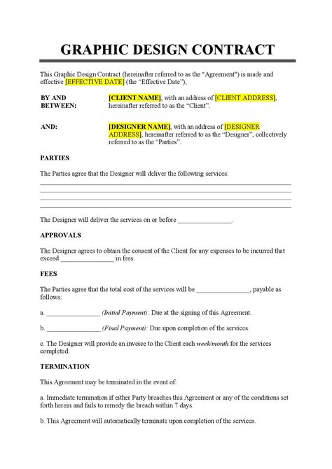 Graphic Design Contract Template Free Download Easy Legal Docs