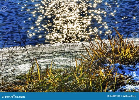 Wenatchee River Stars Winter Leaves Leavenworth Washington Stock Image