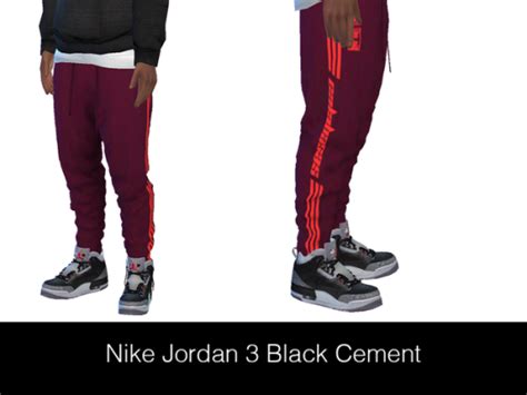 Изображение sims 4 jordan shoes cc. Nike Jordan 3 Black Cement Sneakers for The Sims 4 | Sims ...
