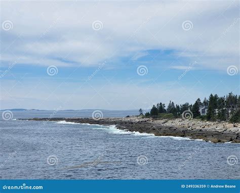 Maine Coast Peninsula Beach Waves Stock Image Image Of Maine Beach