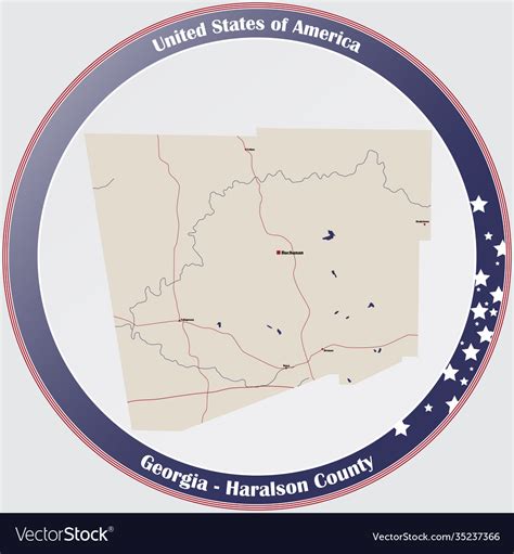 Map Haralson County In Georgia Royalty Free Vector Image