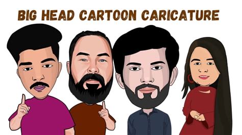 Draw Big Head Cartoon Caricatures For You By Amna044 Fiverr