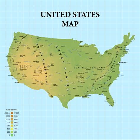 Us Physical Map Usa Physical Features Map