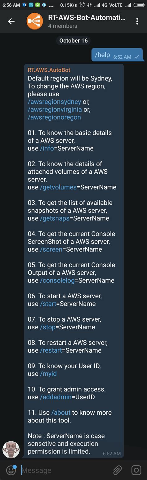 Ids or credentials that define we are in fact authenticated and permitted to make the given request. Powerful AWS Bot for automation using Telegram Bot API ...