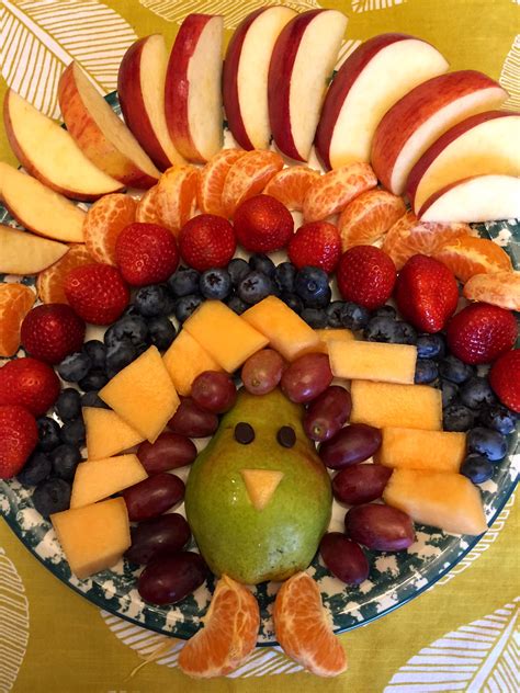 Serve with hot s'mores dip , an easy 2 ingredient fruit dip , or an addictively delicious caramel apple dip or even drizzle with chocolate for a dessert. Thanksgiving Turkey-Shaped Fruit Platter Appetizer Recipe ...