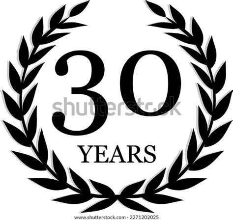 30 Years Anniversary Laurel Wreath Icon Stock Vector Royalty Free