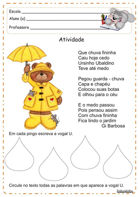 Atividades Com A Letra U Estante Da Atividade