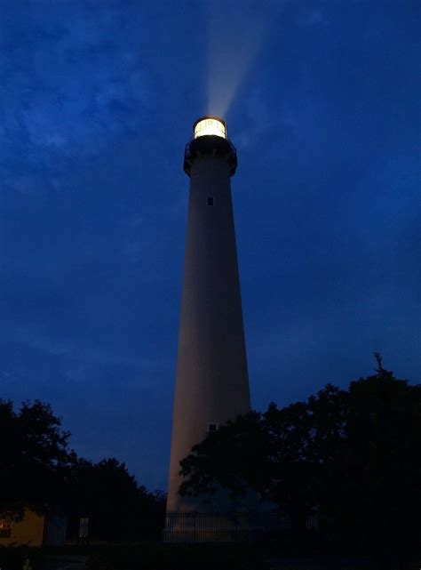 The Cape May Lighthouse Shines Bright During The Night Hours New