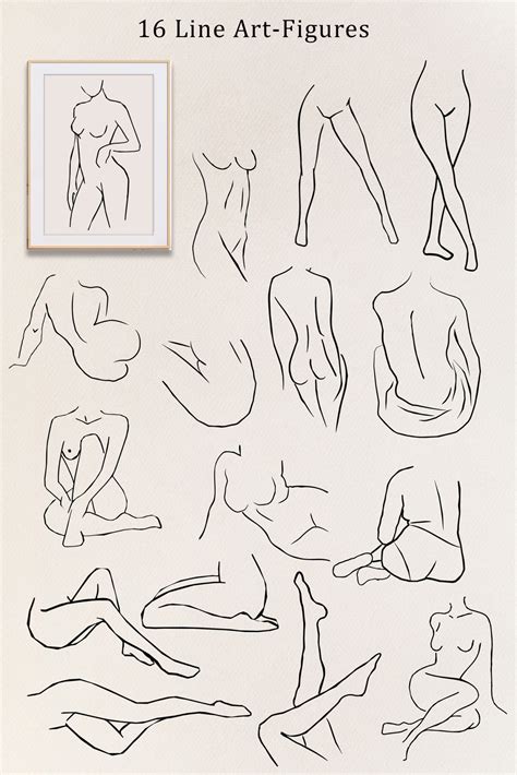 Feminine Graphic Line Art Collectionabstract Shapeswoman Figure
