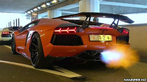 Dmc Lamborghini Aventador Spitting Flames Youtube