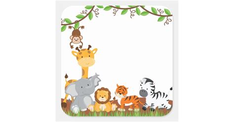 Cute Jungle Baby Animal Sticker Zazzle