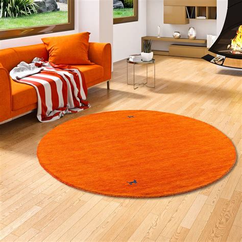 Personal photography of a reproduction of a gabbeh carpet. Natur Teppich Indo Napal Gabbeh Shiva Terrakotta Rund | eBay