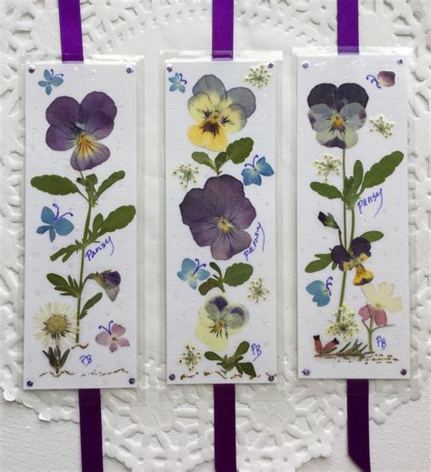 Pin On Pressed Flower Bookmarks