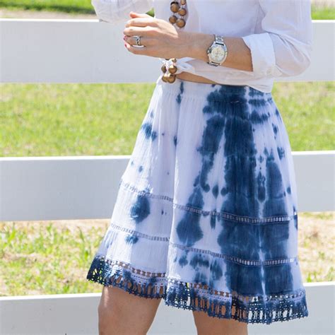 Blue And White Tie Dye Skirt Diy Tutorial