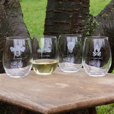 Tipsy Collection Stemless Wine Glasses Set Of 4 Free Shipping On Orders Over 45 Overstock