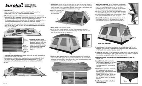 Assembly Instructions For The Nergy 1310 Tent Eureka Tent