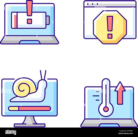 Computer Errors Rgb Color Icons Set Stock Vector Image And Art Alamy