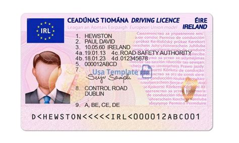 Ireland Driver License Psd Template Psd Adobe Photoshop Full Version