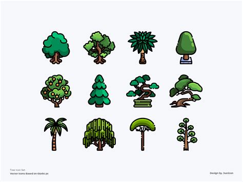 Tree Icon Set By Justicon On Dribbble