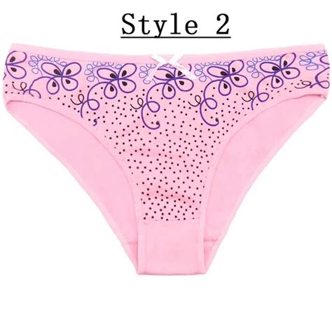 Buy 1pcs Sexy Underwear Woman Print Pattern Pink Panties Temptation Cute Briefs