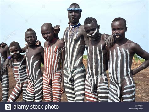 Download This Stock Image Boys Belonging To The Mursi Tribe Ethiopia Ecr Bc From Alamy S