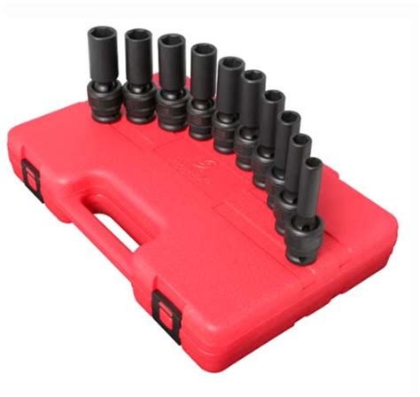 Sunex 2658 12 Dr 10 Pc Metric Universal Deep Impact Socket Set