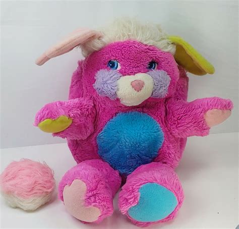Popples Plush Pink Purple Fur Prize Popple Stuffed Animal Vintage 1986