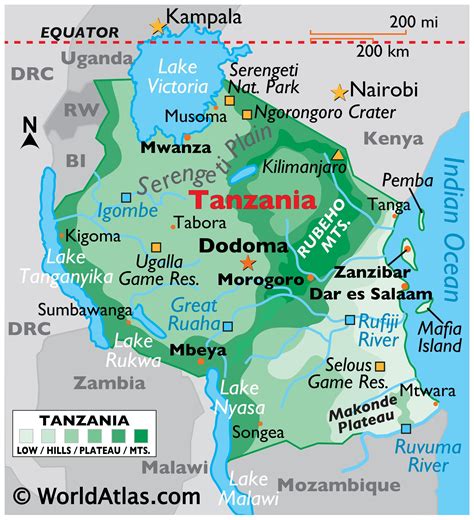 Tanzania Large Color Map
