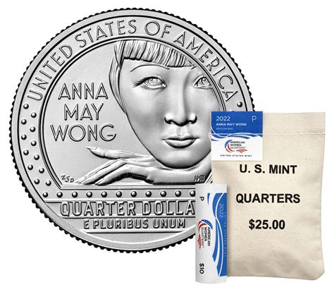American Women Quarters 2022 Rolls And Bags Anna May Wong Us Mint