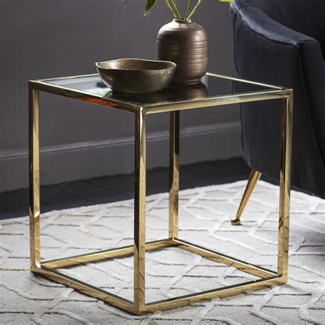 Santorini Side Table Gold Gold Side Table Glass Side Table