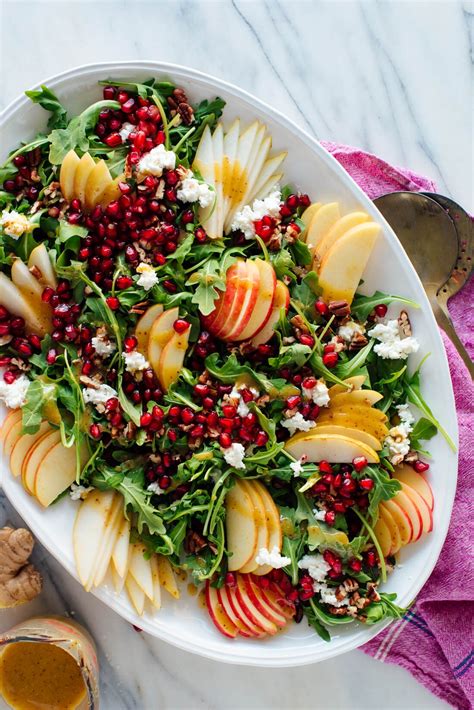 Pomegranate Pear Green Salad With Ginger Dressing Cookie And Kate