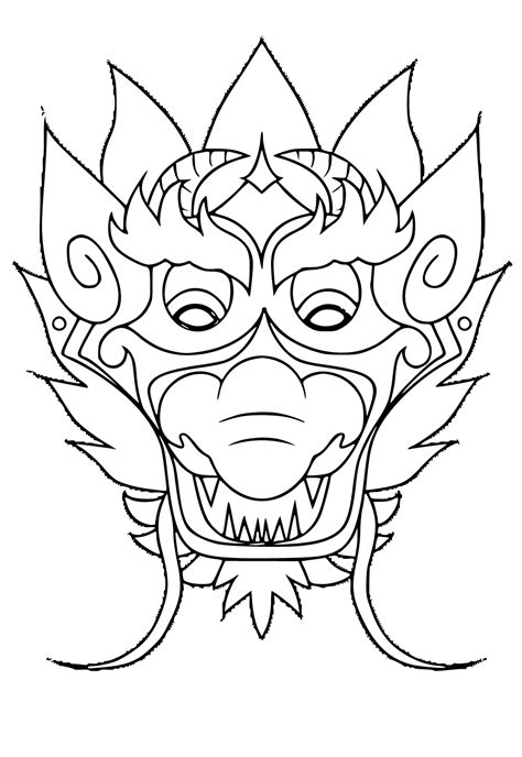 Chinese New Year Mask Coloring Pages