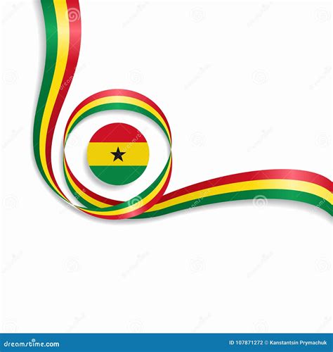 Ghanayan Wavy Flag Background Vector Illustration Stock Vector