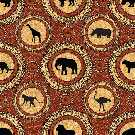 Grunge African Animals Seamless Pattern — Stock Vector © Vook 20722123