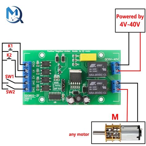 Dc V V V Dc Motor Forward And Reverse Controller A High Current With Limit Relay