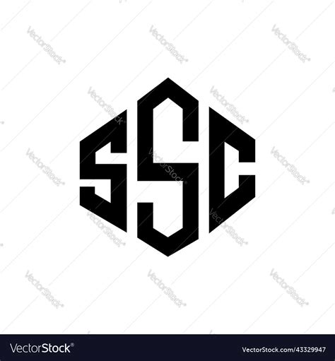 Ssc Letter Logo Design With Polygon Shape Vector Image