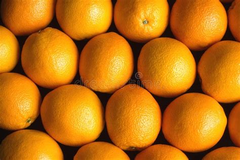 Many Ripe Oranges As Background Over Black Coseup Stock Image Image