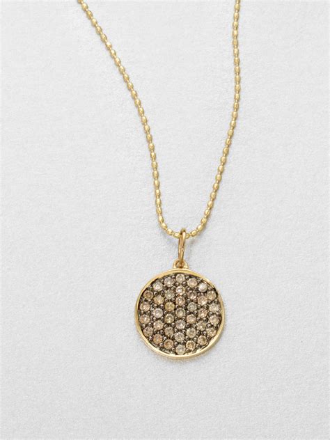 Sydney Evan Diamond 14k Gold Disc Pendant Necklace In Metallic Lyst