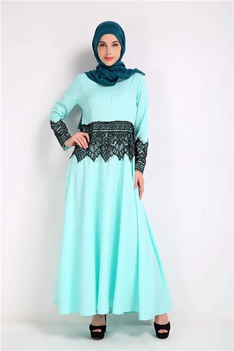 muslim abaya islamic muslim dress clothes for women plus size maxi chiffon lace long sleeve