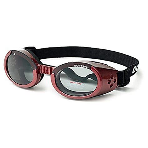 Dog Sunglasses Doggles Ils Small Shiny Red Frame And Smoke Lens