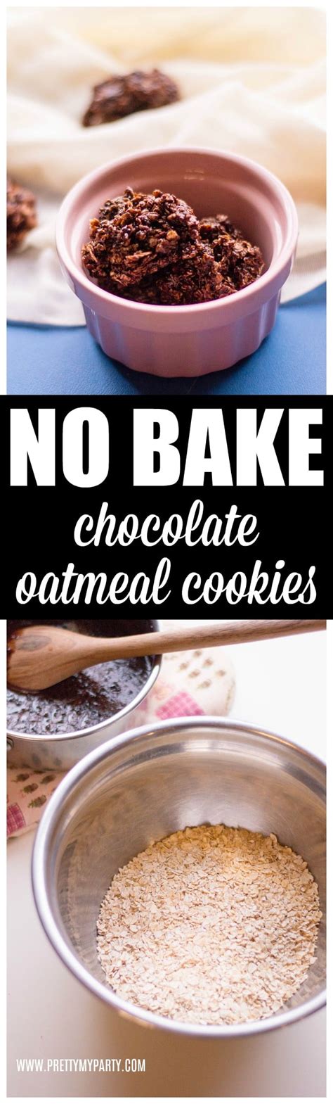 · this healthy chocolate peanut butter baked oatmeal recipe is a great way to start your morning! No Bake Chocolate Oatmeal Cookies - Pretty My Party ...