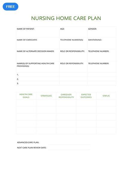 Organize Nursing Home Staff And Activities With This Nursing Home Care Plan Template With Free