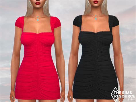 The Sims Resource Short Sleeve Smocked Formal Dresses Female Clothing
