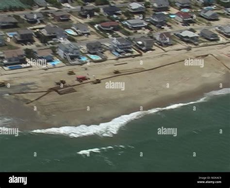 An Aerial Shot Of The Beach Replenishment Project At Sandbridge Va