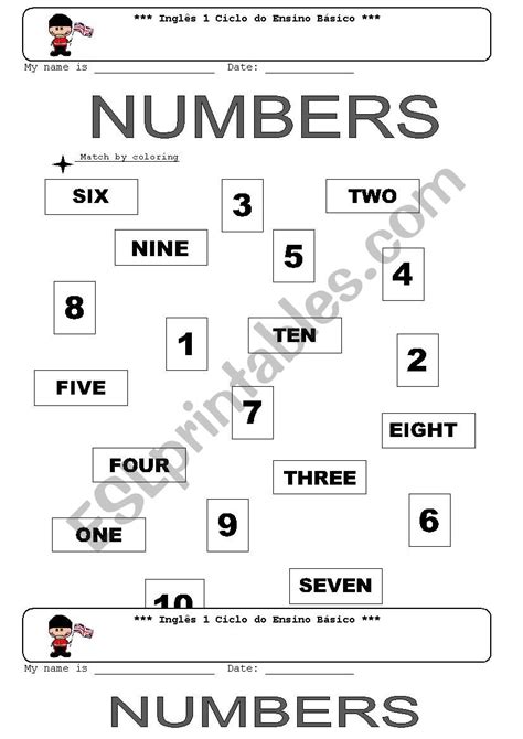 Numbers 1 10 Esl Worksheet By Raquelota28