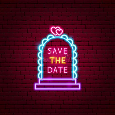 Save The Date Neon Label Stock Vector Illustration Of Greeting 154118028
