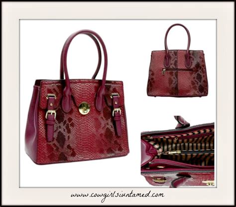 Shades Of Burgundy And Red Snake Print Handbag Handbag Snakeskin Purse