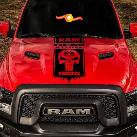 Hemi Dodge Ram Hood Graphics Logo Decal Mopar Vinyl Sticker Racing My
